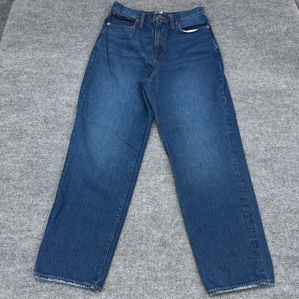 Madewell Baggy Straight Jeans Mens 30x31 Medium Wash Blue Denim Hemp Blend